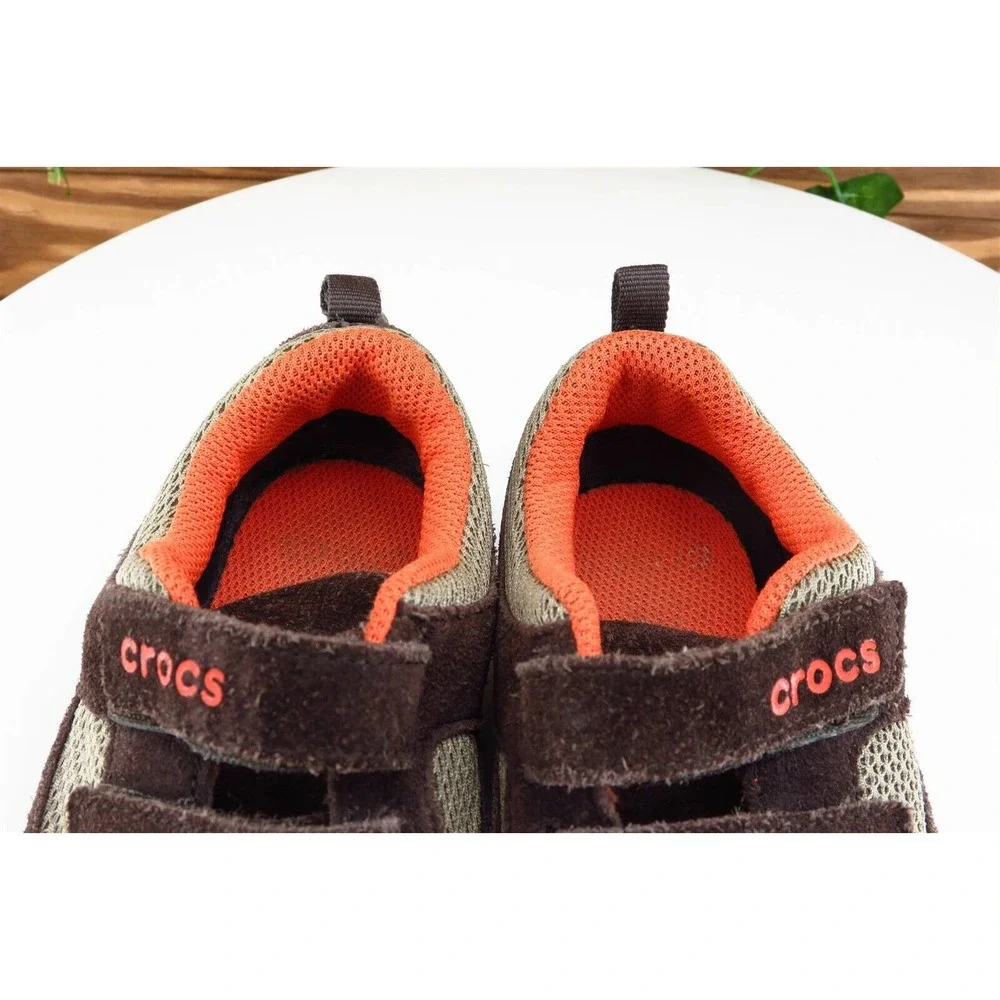 Crocs Toddler Boys 11 Medium Brown‎ Running Leather